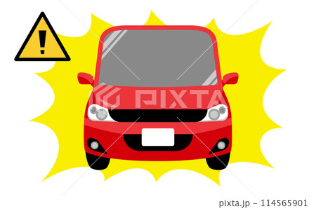 赤の自動車が危険運転・事故に遭うイラスト素材 赤の自動車が危険運転・事故に遭うイラスト素材 114565901