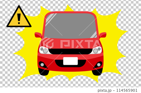 紅色汽車危險駕駛發生事故插畫素材 114565901