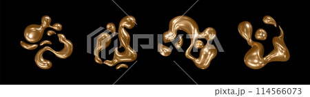 Golden liquid shapes for y2k design. Golden liquid shapes for y2k design. 114566073