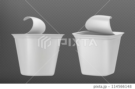 3d open lid yogurt plastic container pack mockup 3d open lid yogurt plastic container pack mockup 114566148
