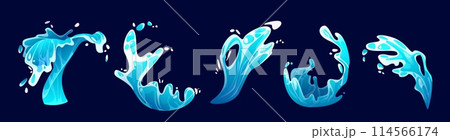 Cartoon water splash. Vector illustration set Cartoon water splash. Vector illustration set 114566174