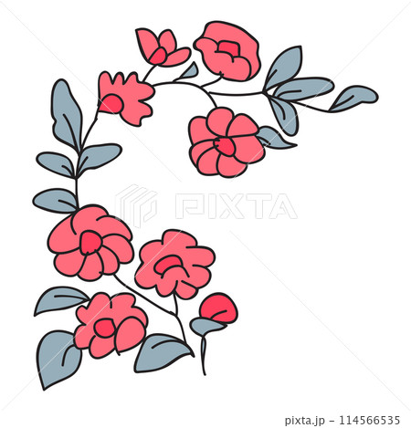 Festive Sakura isolated on white background. Oriental traditional, outline vector illustration. Japanese, Chinese, Korean  trendy design, Celebration Event Greeting card Party Invitation Poster Flyer 114566535