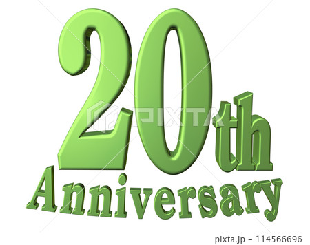 3DCG文字「20th Anniversary/20周年」グリーン,緑 3DCG文字「20th Anniversary/20周年」グリーン,緑 114566696