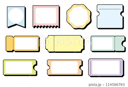 立体的カラフルなクーポン・チケットセット 114566763