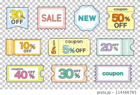 おしゃれかわいいクーポン・チケットセット 文字入り おしゃれかわいいクーポン・チケットセット 文字入り 114566765
