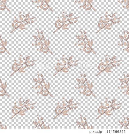 Sparganium. Organic herbaceous plant pattern in boho style. Seamless floral watercolor pattern. Summer design Sparganium. Organic herbaceous plant pattern in boho style. Seamless floral watercolor pattern. Summer design 114566823