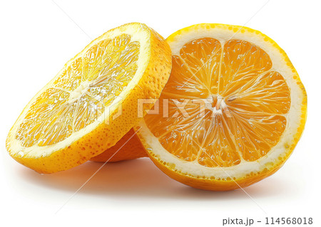 Slices of orange on white background 114568018