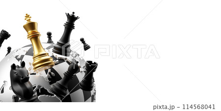 International chess day 20 july banner 3D render International chess day 20 july banner 3D render 114568041
