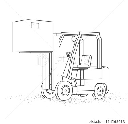 Forklift. Automated logistic service, digital warehouse, forklift technology 114568618