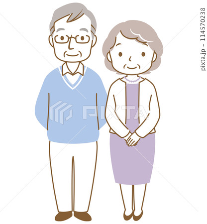 仲の良い高齢者夫婦　シニア 114570238