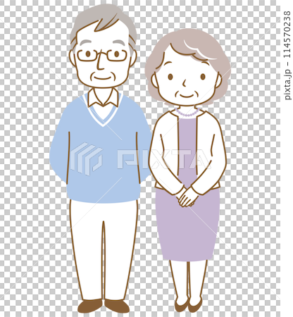 仲の良い高齢者夫婦　シニア 114570238