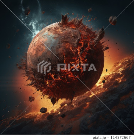 Apocalypse in space, destroying cosmic object. 114572667