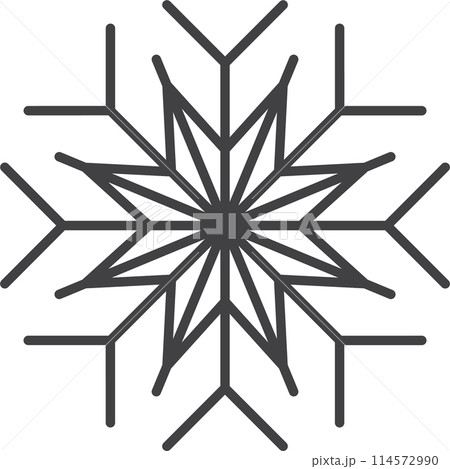 Snowflake icon. Winter snowflake silhouette for Christmas design Snowflake icon. Winter snowflake silhouette for Christmas design 114572990