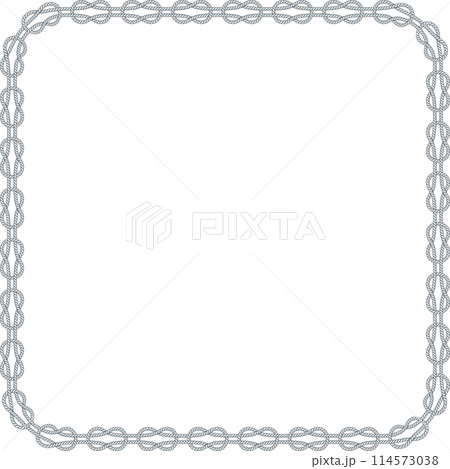 Square rope frame isolated on white background. Twisted cord. Square rope frame isolated on white background. Twisted cord. 114573038
