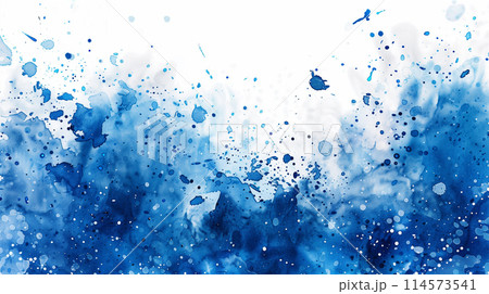 青色のラフな水彩、油彩テクスチャ 114573541