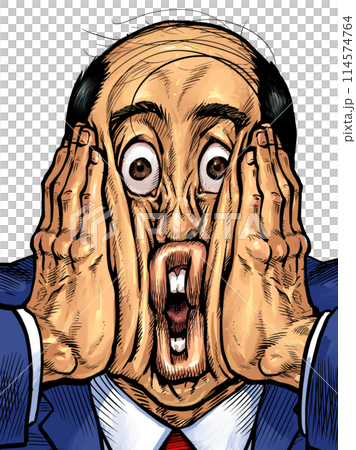 一個男人雙手捧著臉的插圖 114574764