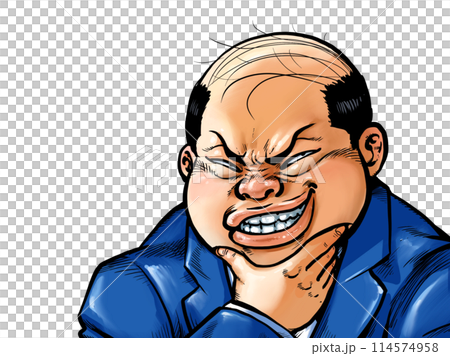 Grinning fat man 114574958