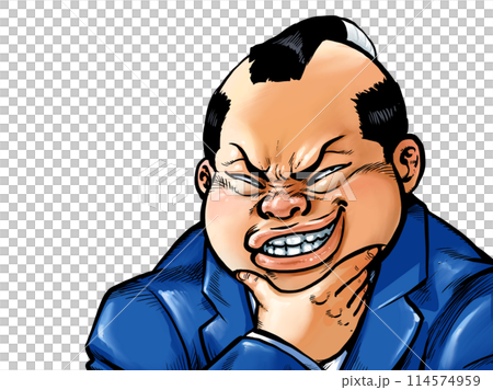 Grinning fat man 114574959