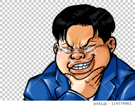 Grinning fat man 114574961