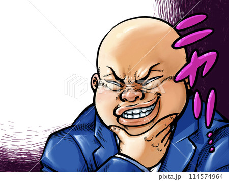 ニヤリとする太めの男性 ニヤリとする太めの男性 114574964