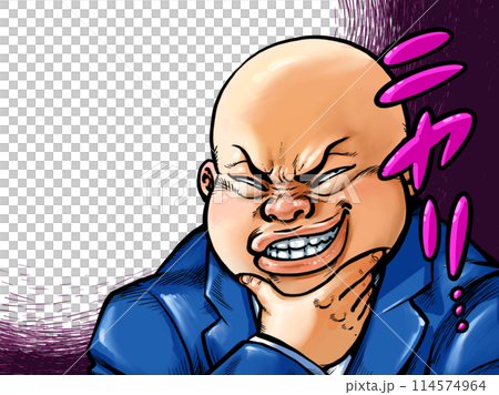 ニヤリとする太めの男性 ニヤリとする太めの男性 114574964