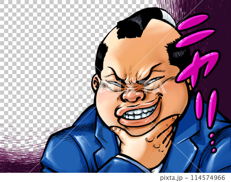 Grinning fat man 114574966