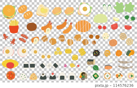 Side dish illustration set (color) 114576236
