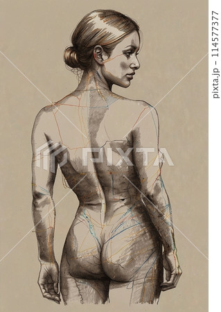 drawing of a beautiful woman without clothes drawing of a beautiful woman without clothes 114577377