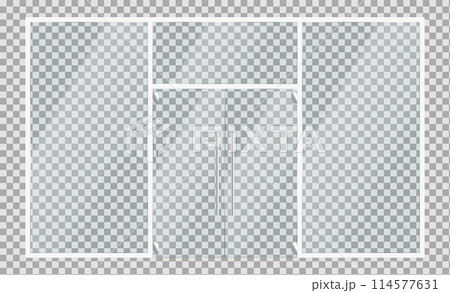 Glass office facade with entrance realistic illustration Glass office facade with entrance realistic illustration 114577631