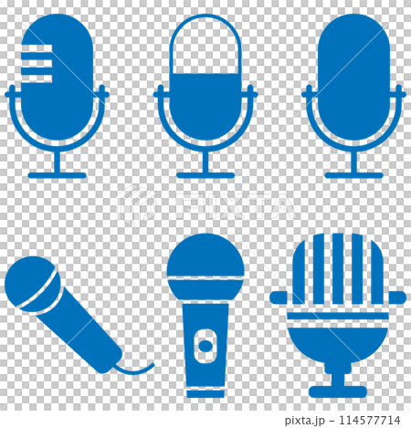 Microphone icon set blue Microphone icon set blue 114577714