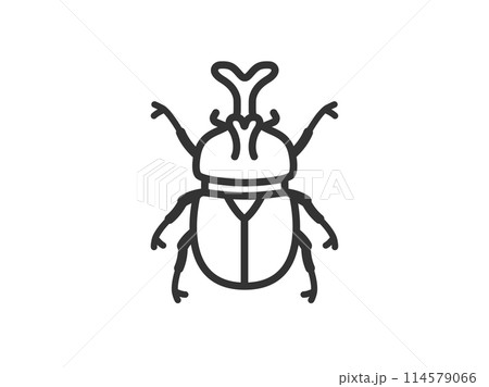 かぶと虫のアイコン(線画)のイラスト かぶと虫のアイコン(線画)のイラスト 114579066