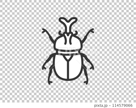 かぶと虫のアイコン(線画)のイラスト かぶと虫のアイコン(線画)のイラスト 114579066