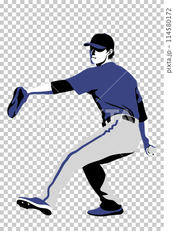 Baseball player pitching 114580172