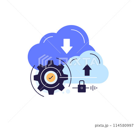 Cloud storage. File sharing,High tech concept,Working scheme 114580997