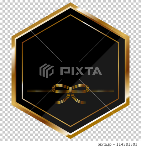 Luxurious Mizuhiki frame in black and gold 114581503