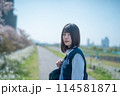 桜と女子高生 114581871