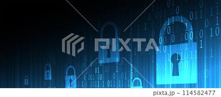 Cyber security and information or network protection. Future cyber technology web services for business and internet project. Vector art 114582477