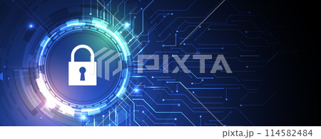 Cyber security and information or network protection. Future cyber technology web services for business and internet project. Vector art 114582484
