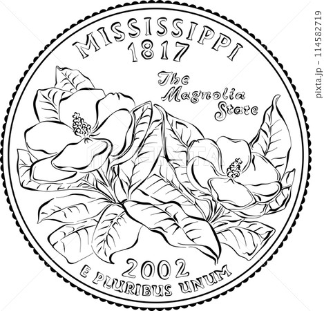 American money quarter 25 cent coin Mississippi American money quarter 25 cent coin Mississippi 114582719