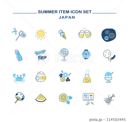 日本の夏のイメージ　アイコンセット 114583445