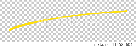手繪水平線-一條粗略繪製的黃色底線-簡單時尚的材料 114583604
