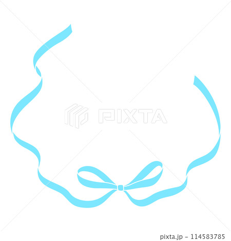 Curly ribbon with bow. Beautiful decorative elegant tape. 114583785
