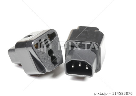 IEC connector, APC adapter IEC320 C14 male to Universal Female for convert ac power of household and similar general purposes.Adapter for connecting power supply cords to electrical appliances. IEC connector, APC adapter IEC320 C14 male to Universal Female for convert ac power of household and similar general purposes.Adapter for connecting power supply cords to electrical appliances. 114583876