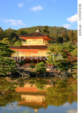 Golden Pavilion, Kinkakuji or Rokuonji is a Zen temple in northern Kyoto Japan. 114584198