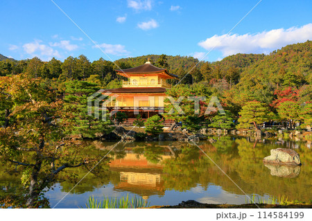 Golden Pavilion, Kinkakuji or Rokuonji is a Zen temple in northern Kyoto Japan. Golden Pavilion, Kinkakuji or Rokuonji is a Zen temple in northern Kyoto Japan. 114584199