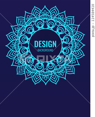 vector mandala blue background. beautiful flower. 114584410