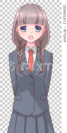 制服を着た文句を言う女子高生 制服を着た文句を言う女子高生 114584682