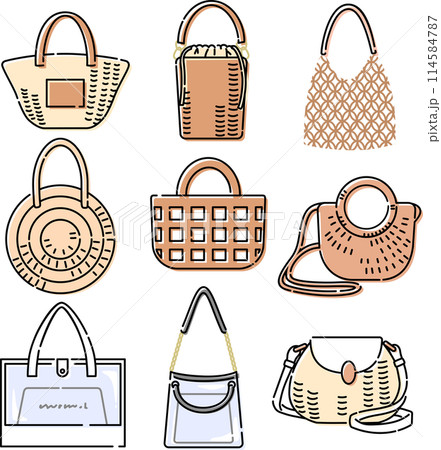 かご＆クリアバッグセット 114584787