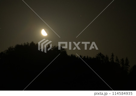 卯月深夜に昇る月齢22.7下弦の月 114584935