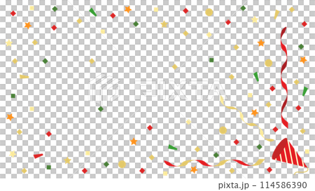 Christmas colored crackers and confetti 16:9 aspect ratio version 114586390